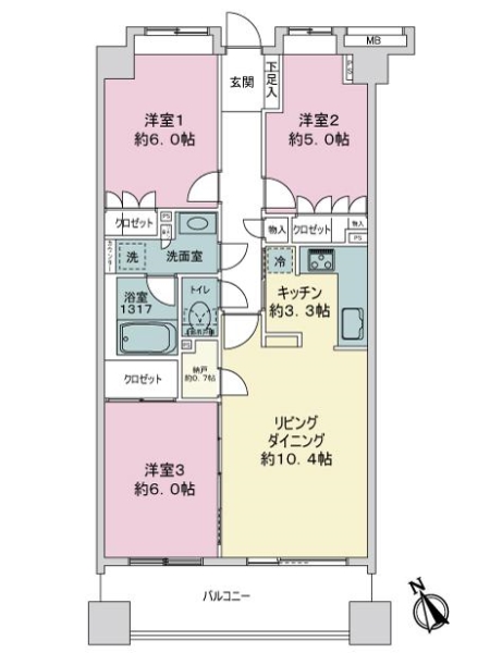 ヒルズ本八幡プレシャスコートの間取図