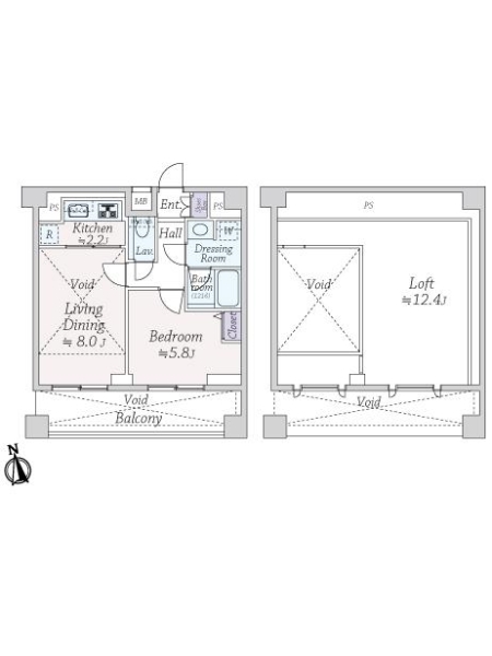 ＰＲＥＭＩＵＭ　ＣＵＢＥ　Ｇ　北新宿の間取図