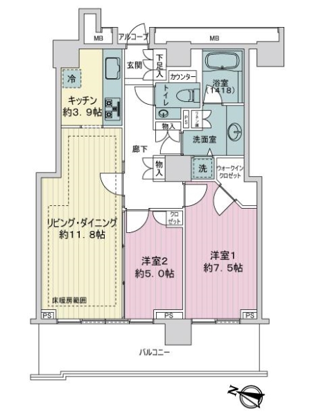 ザ・ヨコハマタワーズタワーイーストの間取図
