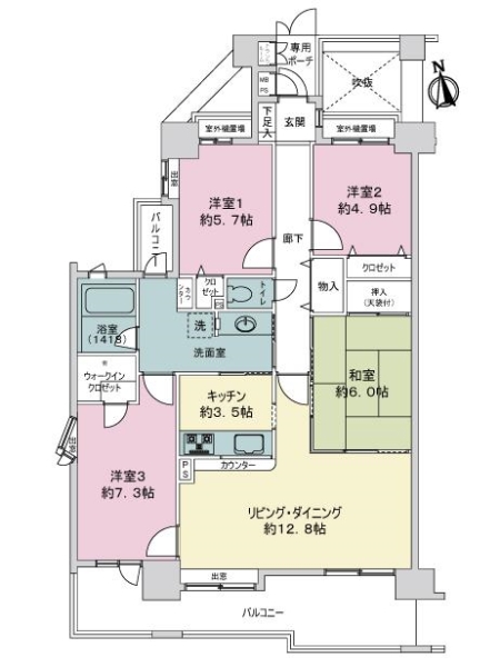 ライオンズヒルズ新松戸の間取図