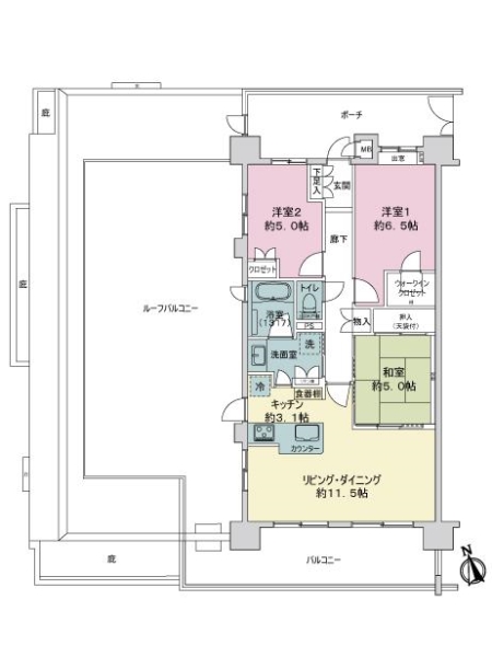 エクアス船橋夏見の間取図