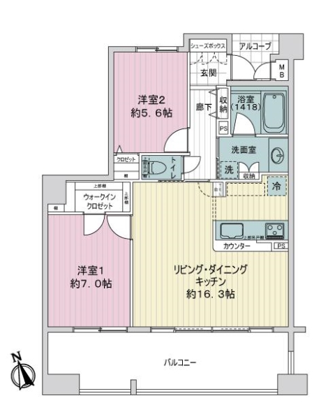ワコーレ神戸北野セリュックスの間取図