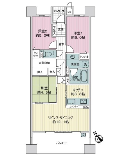 ファミール港陽ベイレジデンスの間取図