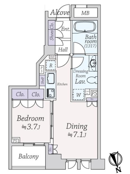 シティハウス東京新橋の間取図
