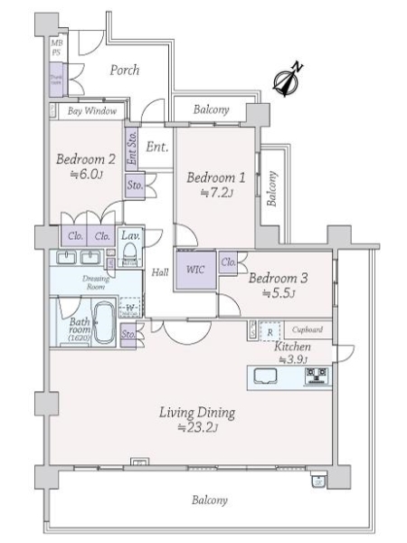 ライオンズ横浜汐見台シーズンズヴィラの間取図