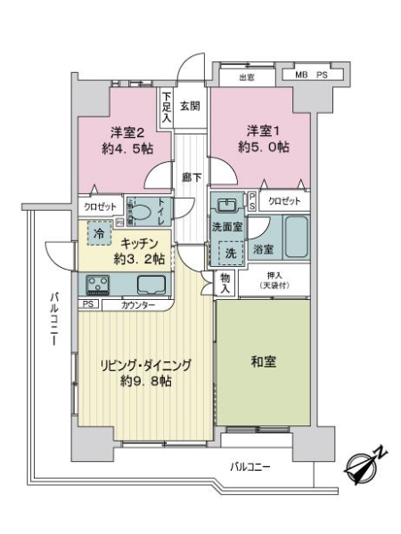 ディアナ弘明寺の間取図