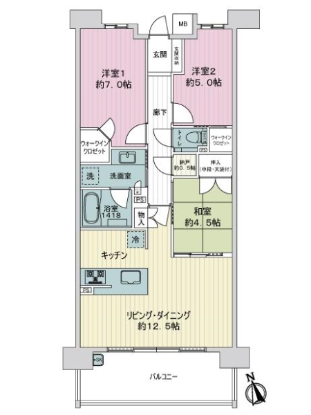 アネシア八事高峯シティテラスの間取図