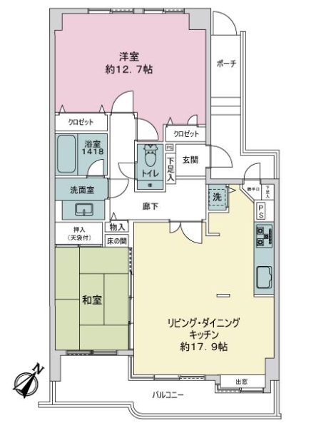 ライオンズマンションマキシム桜坂の間取図