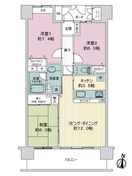 コスモシティ住吉川公園の間取図
