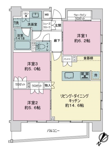 ベルジェンド瑞江ラリュール　　セゾンの間取図