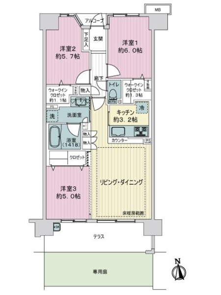 デュオヒルズ戸田公園リヴァリーゼの間取図