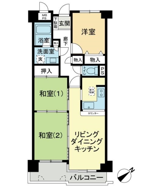 ライオンズマンション牛田東の間取図