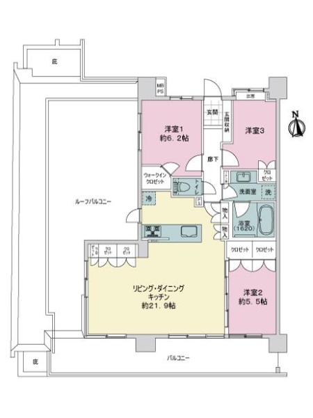 ライオンズ西新井グランフォートの間取図