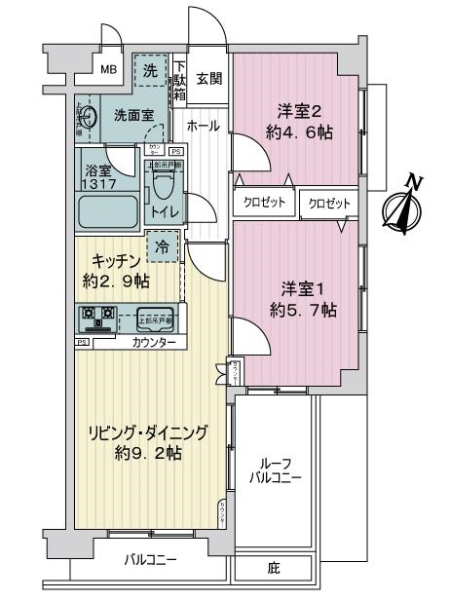 カインドステージ京王多摩センターの間取図