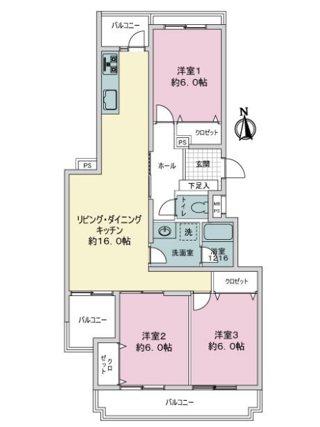 三旺マンション第３上社の間取図