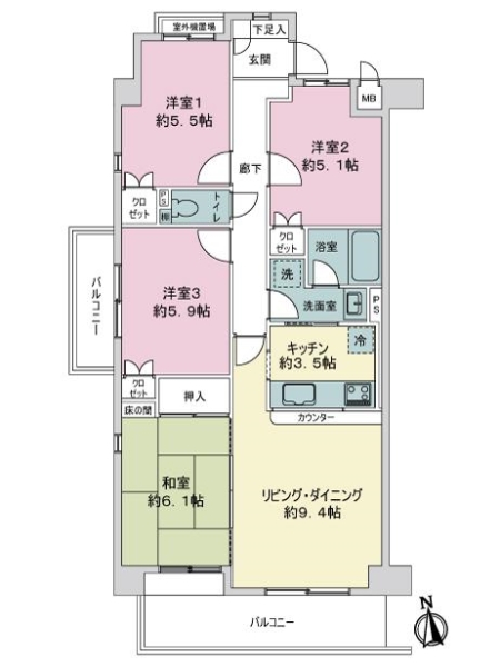 藤和シティコープ神山の間取図