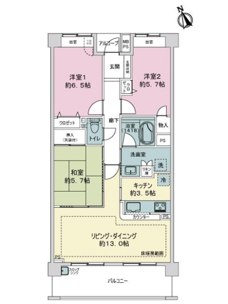 ザ・ライオンズ豊中中桜塚の間取図