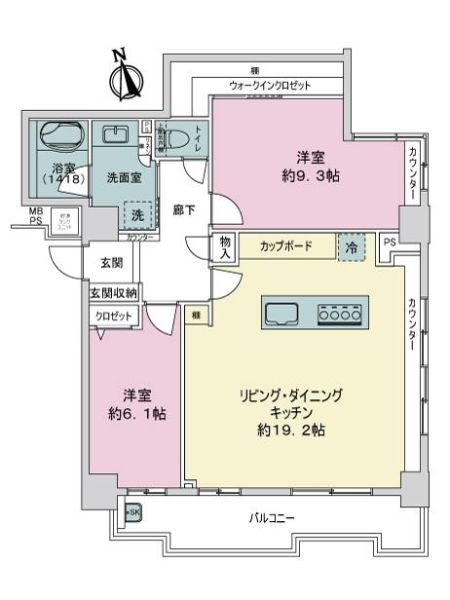 ライオンズタワー平和大通りシティマークスの間取図