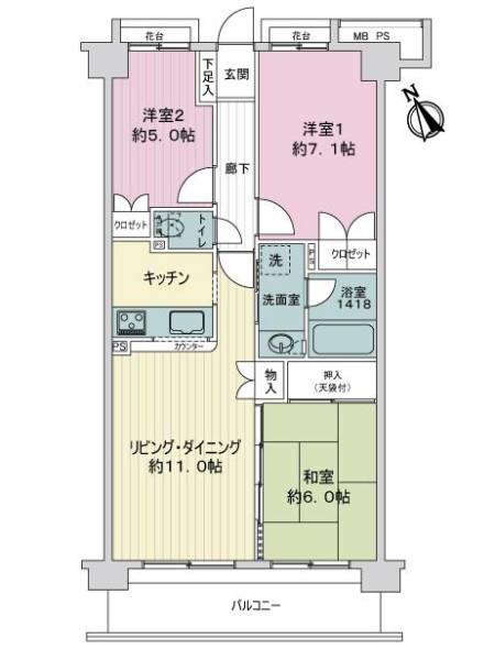 クリオ西船橋弐番館の間取図