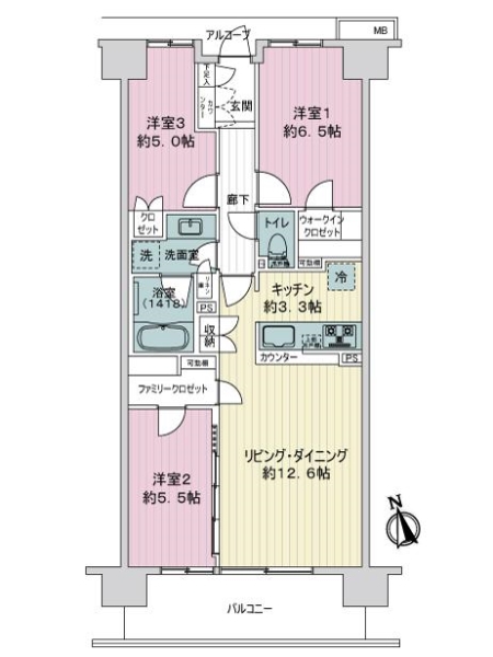 オーベル川口エアーズの間取図