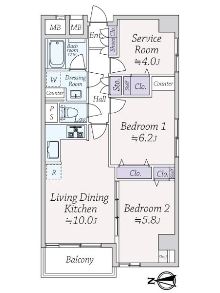 ライオンズマンション南砂町の間取図