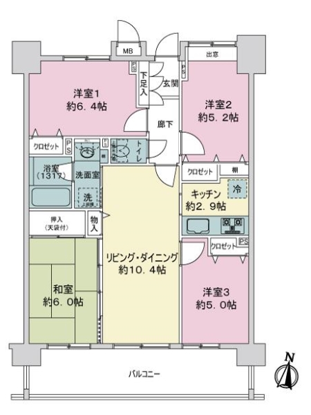 クレストフォルム浦安弐番館の間取図