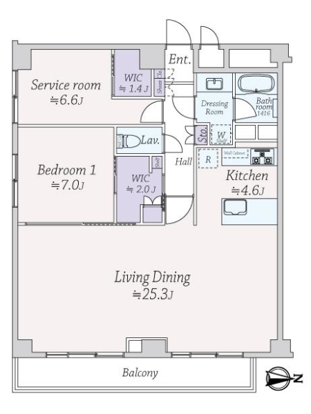 チュリス西麻布の間取図