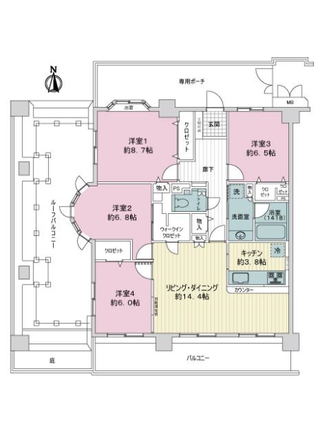 ライオンズマンション江坂町の間取図