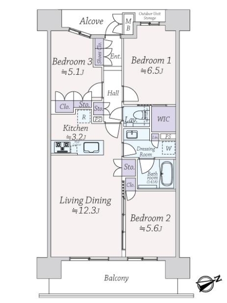 ジオ四谷荒木町の間取図