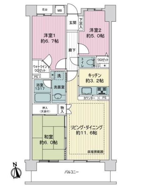 パークハイツ板橋志村の間取図