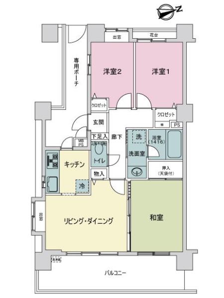 ライオンズガーデン武蔵関公園壱番館の間取図