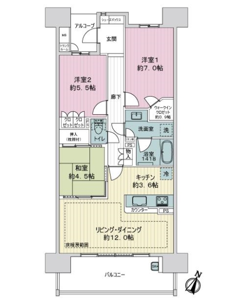 ＢＥＬＩＳＴＡ岐阜香蘭の間取図