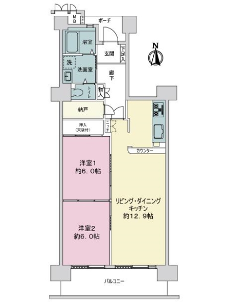 コープ野村東姪浜の間取図