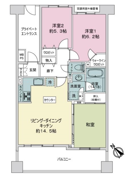 ライオンズマンションセントワーフ横濱の間取図