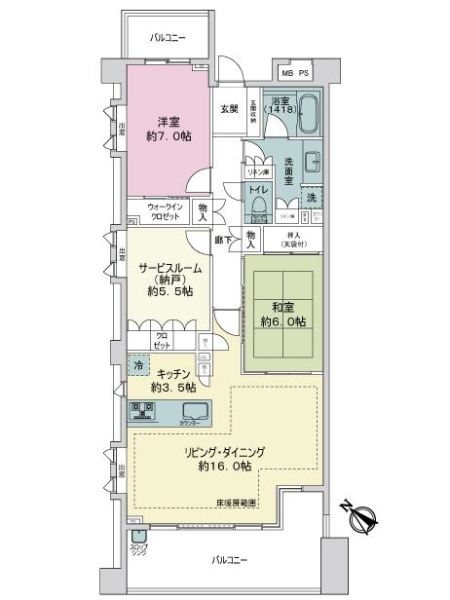 ライオンズ逗子マスターズフォートの間取図