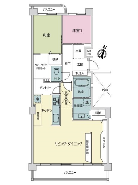 ライオンズヴィアーレ高針台２番館Ｃ棟の間取図