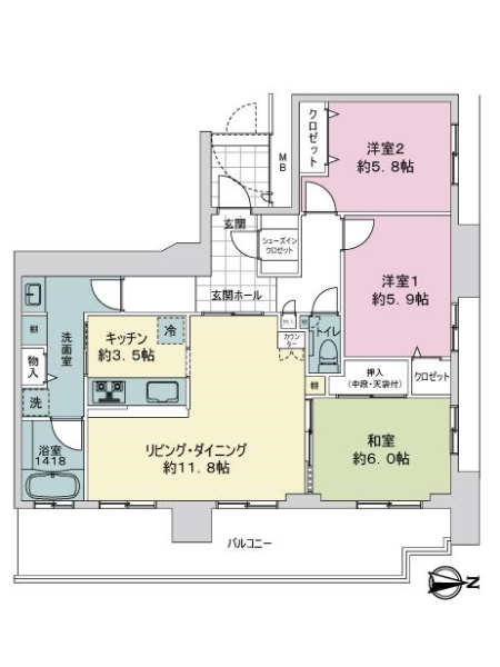 アイランドタワースカイクラブの間取図