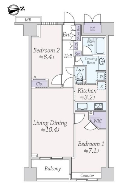 東新宿レジデンシャルタワーの間取図