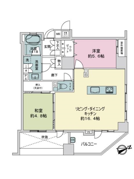 ライオンズタワー平和大通りシティマークスの間取図