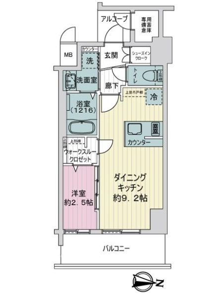 エステムコート名古屋新栄２アリーナの間取図