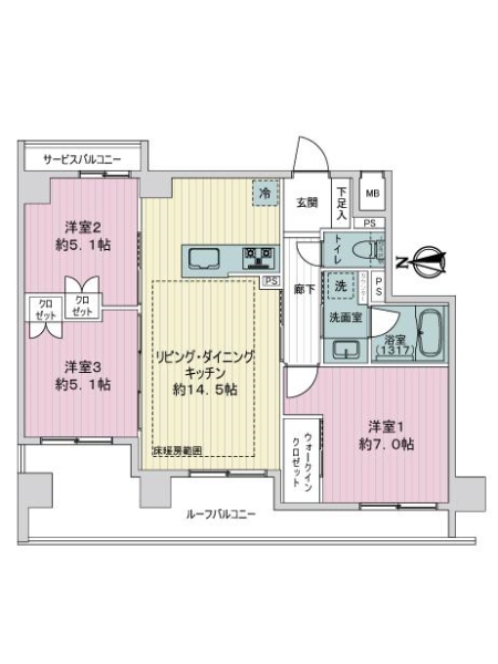 ライオンズ京都小川御所の間取図