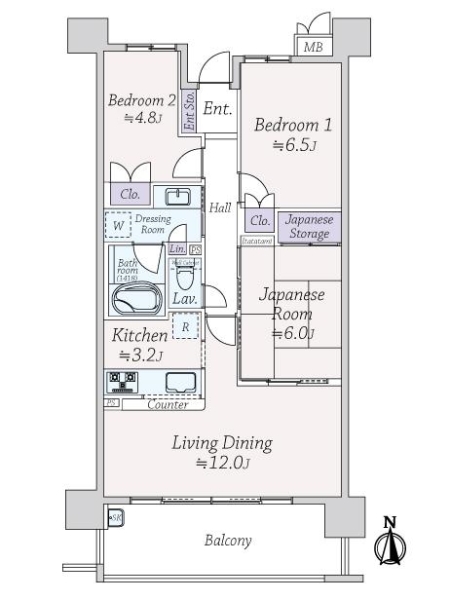 ライオンズスクエア塚口アバンティアの間取図