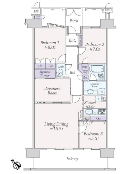 グランシティレイディアントタワーの間取図