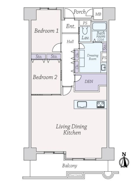 グリーンビュー鶴見１号棟の間取図