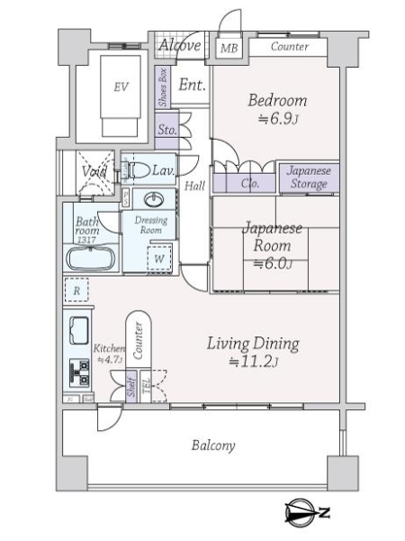 ローレルコート西宮北口の間取図