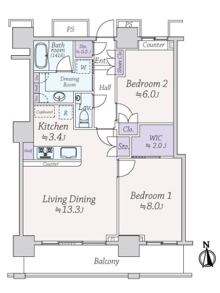 ベイクレストタワーの間取図