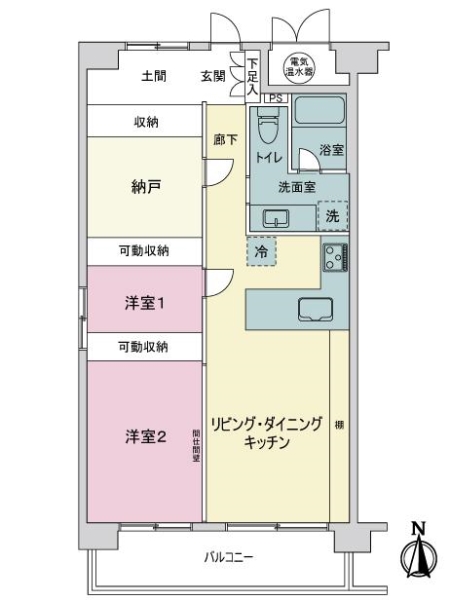コープ野村綾瀬の間取図