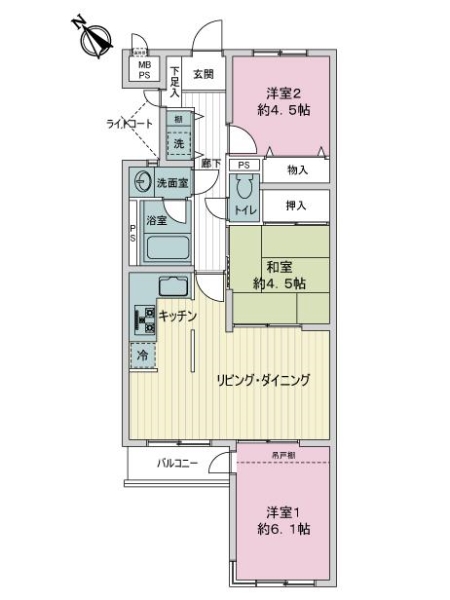 ライオンズマンション市川行徳の間取図