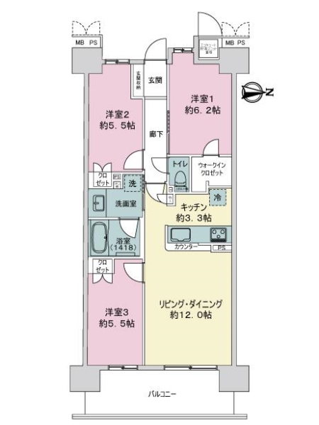 ミリカ・ガーデンの間取図