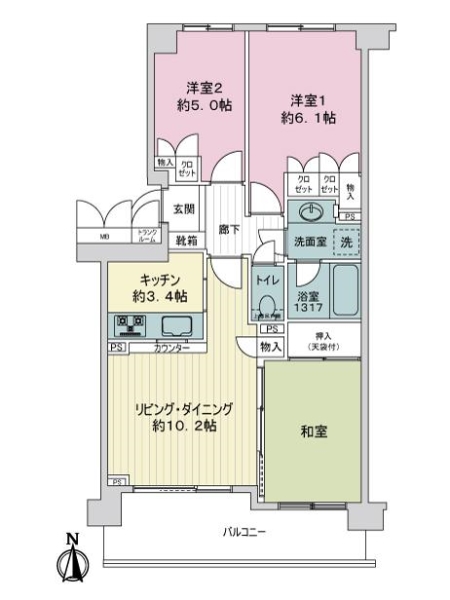 ヒルズ戸塚ヴェルデスクエアの間取図